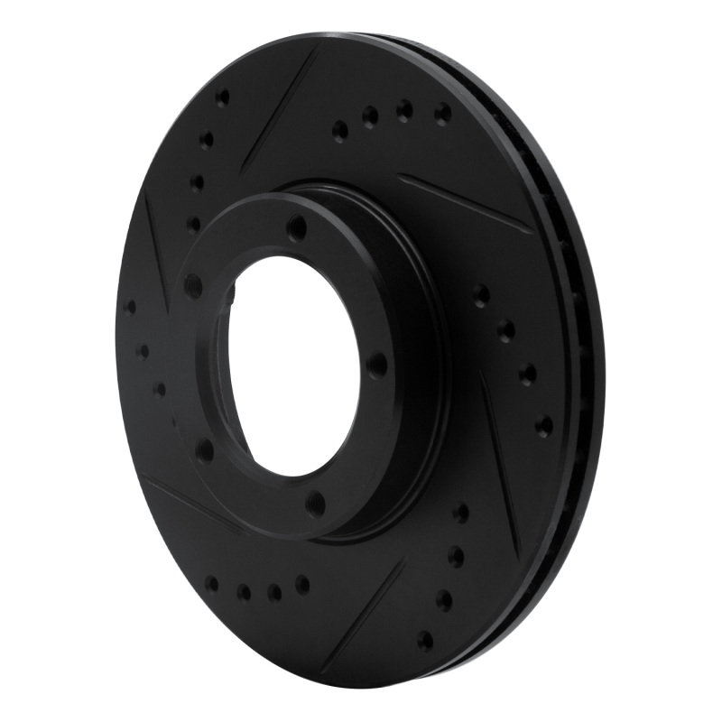 Toyota Hilux Brake Rotor (1) - Front Left - R1 Concepts - Drilled & Slotted - Black - `89-`08